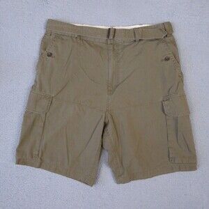 Gap Shorts Men's 40 Beige Tan Belted Cargo Casual Hiking Flap Pocket Y2K Style